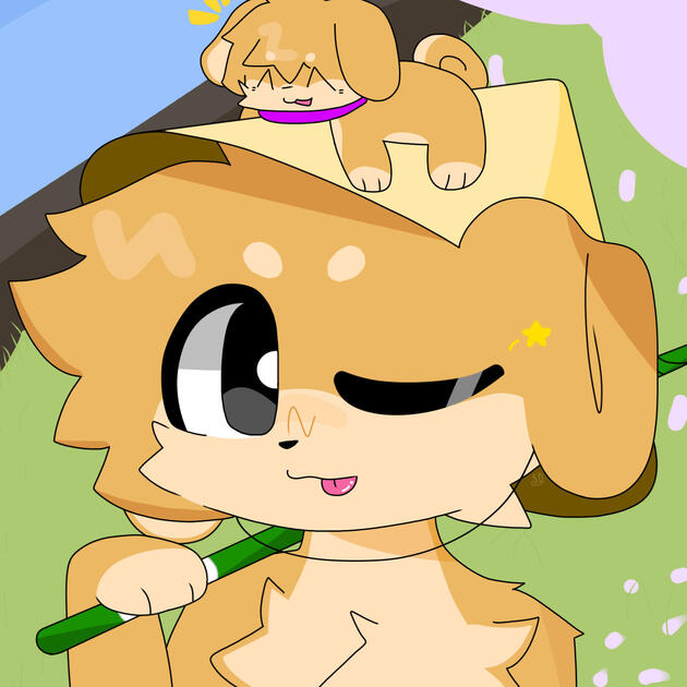 A male canine. A male canine.